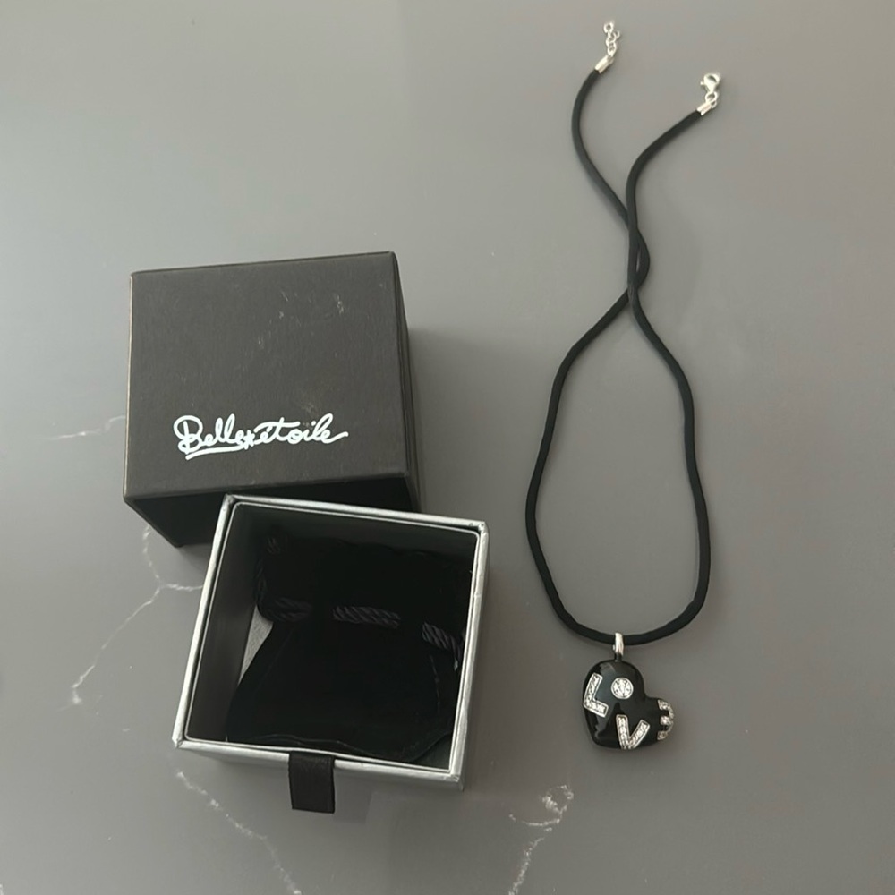 Black love heart necklace